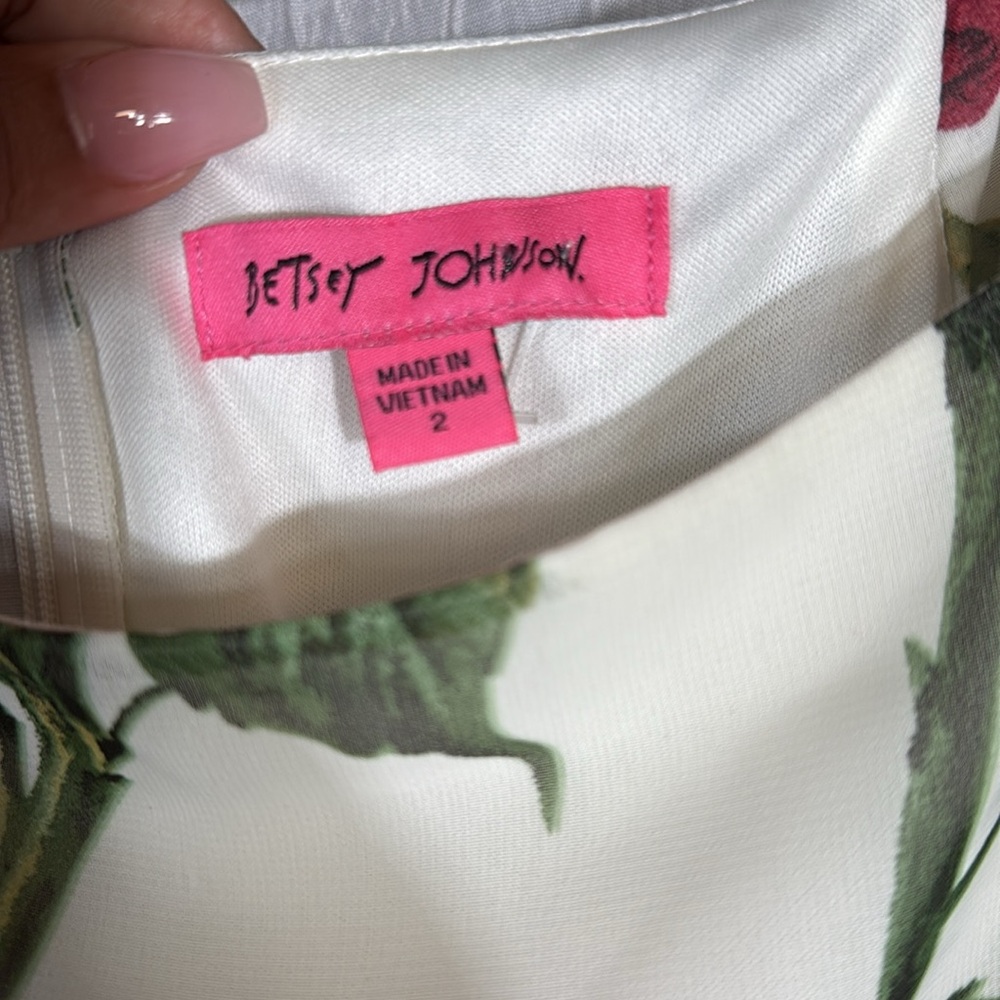 Betsey Johnson Off-Shoulder rose Floral Midi Dress – Size 2 – Gorgeous! - Picture 7 of 12